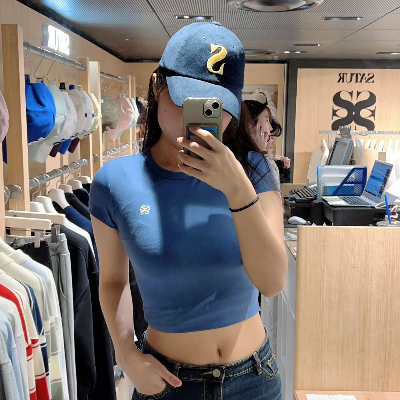 韓國 Satur Classic Crop T-shirt【SR090】