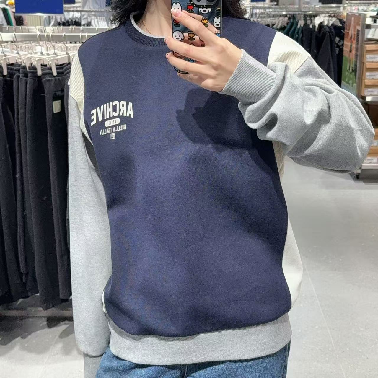 韓國 FILA New Color Block Sweatshirt【FA234】