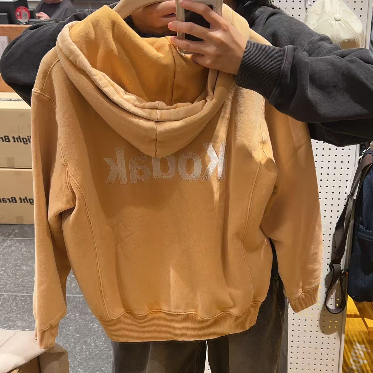 韓國 Kodak Essential Snowwashed Fleece Hooded Zip-Up【KK013】