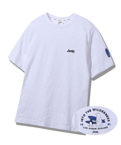 韓國 Jeep Surfing Bear Slub Long Sleeve T-Shirt【JP039】