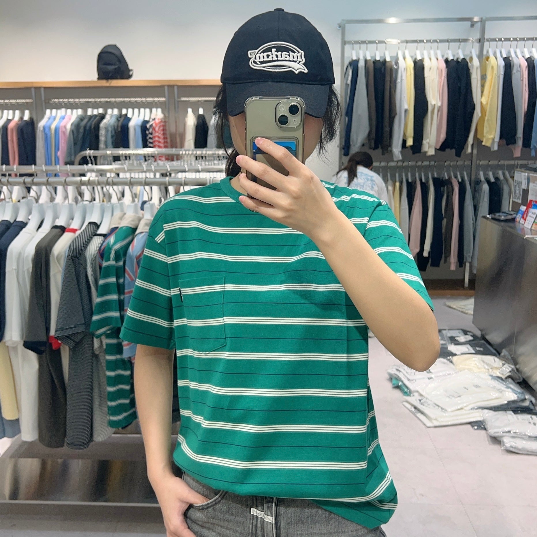 韓國 Markm STRIPE POCKET T-SHIRT【MA138】