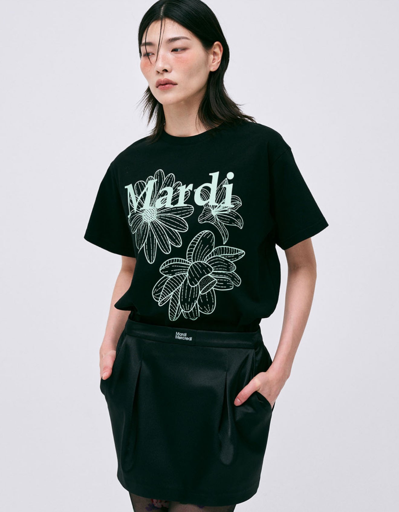 韓國 Mardi Mercredi TSHIRT TRIPLE FLOWER【MM001】 - STT Mall HK 靚太網購