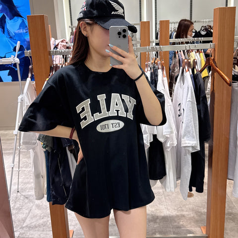 韓國 Yale Two-tone Arch T-shirt【YA006】