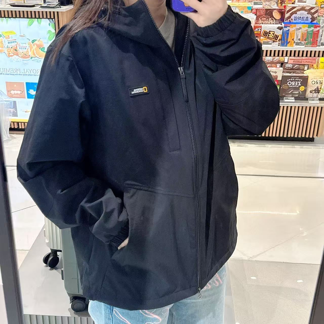韓國 National Geographic Archelon Woven Stretch Hooded Zip-Up【NG018】