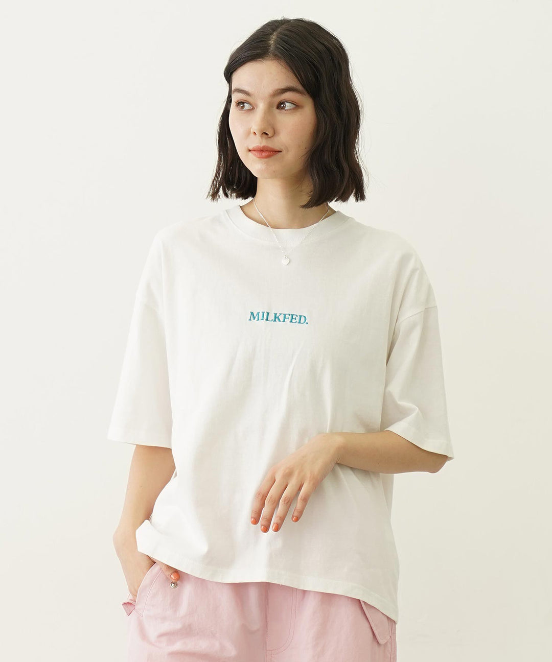 日本直送 MILKFED DONUT AND LOGO WIDE S/S TEE【SJ030】