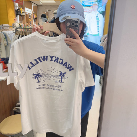 韓國 Wacky Willy Seaside Scenery Crew Neck T-Shirt【WW211】