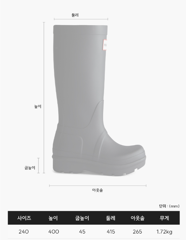 韓國 Hunter UNISEX Original 2.0 Tall Rain Boots【HR037】