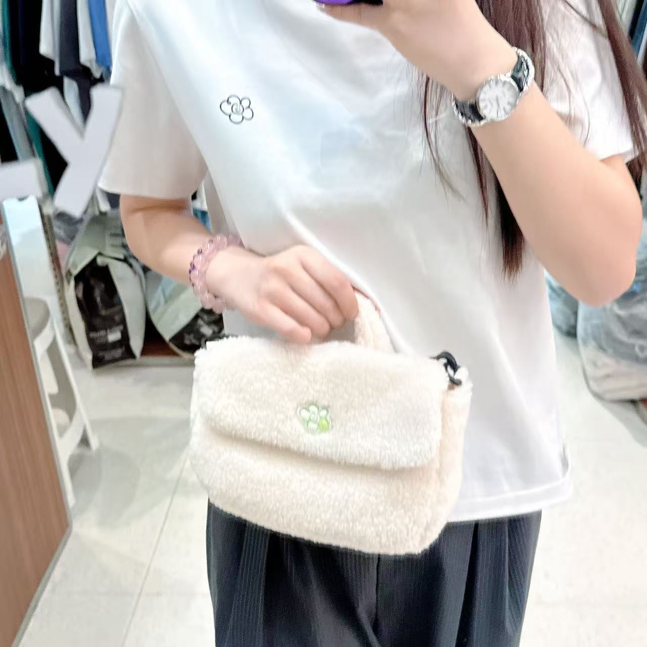 韓國 Wacky Willy Women's Lily Fleece Bag【WW048】