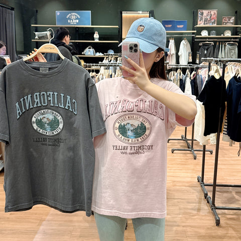 韓國 Who.A.U California Dyed Graphic T-shirt【WA143】