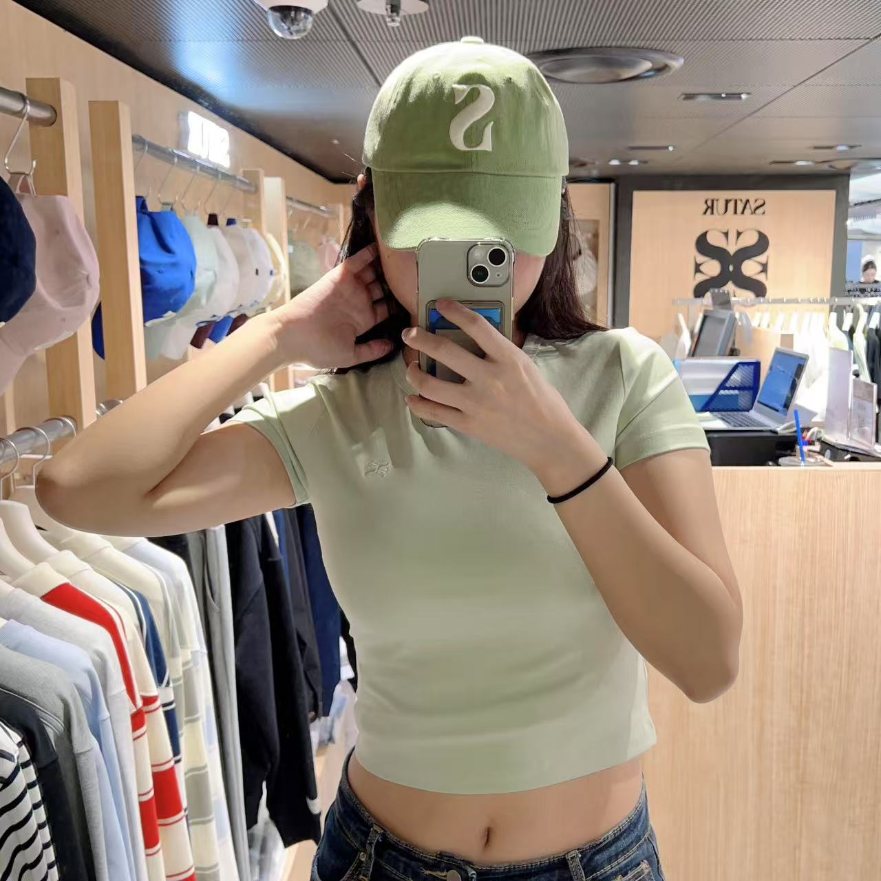 韓國 Satur Classic Crop T-shirt【SR090】