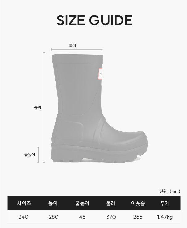 韓國 Hunter UNISEX Original 2.0 Short Rain Boots【HR038】