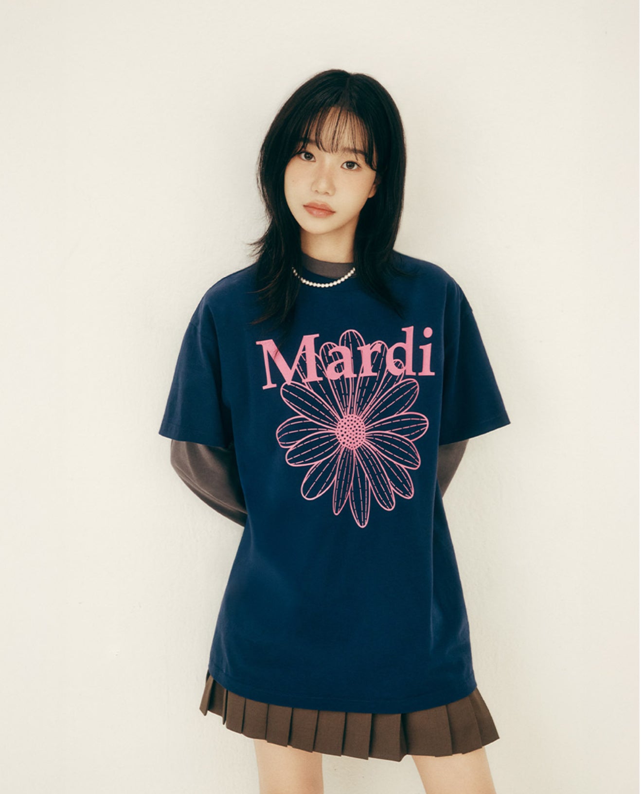 韓國 Mardi Mercredi UNISEX TSHIRT FLOWERMARDI【MM075】