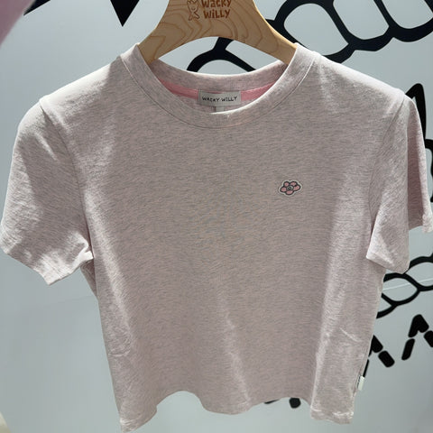 韓國 Wacky Willy Women's Wappen Crop Short Sleeve T-Shirt【WW147】