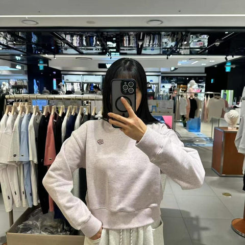 韓國 Wacky Willy Women's Lily Wappen Crop Sweatshirt【WW114】 - STT Mall HK 靚太網購