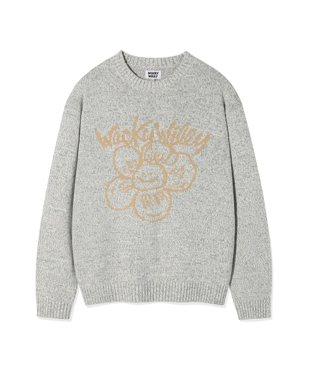 韓國 Wacky Willy Big Lily Graphic Pullover Knit【WW074】