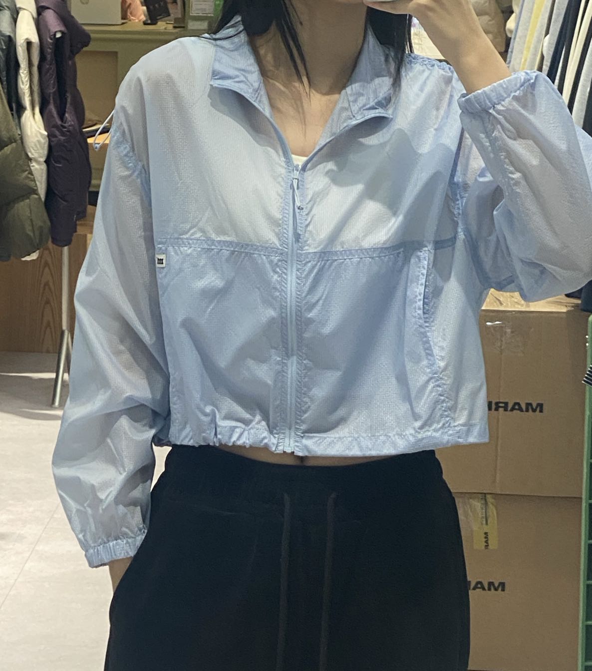韓國 Markm SHEER WIND BREAKER CROP JUMPER【MA056】 - STT Mall HK 靚太網購