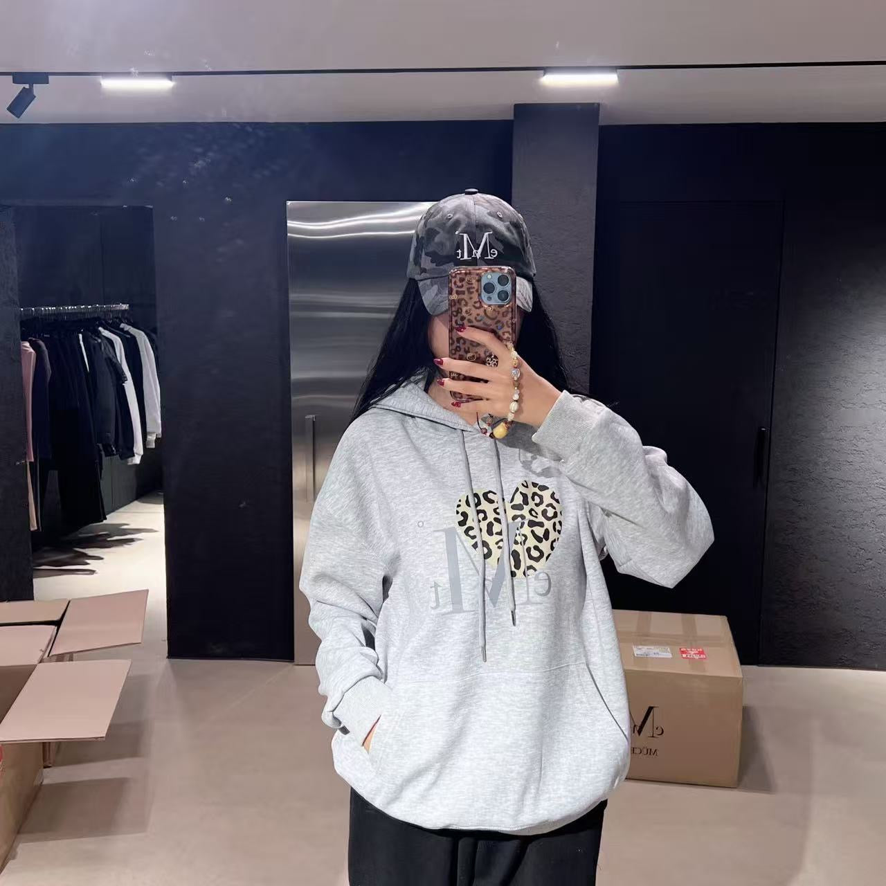 韓國 Mucent Sierra Leopard Heart Hood T【MU144】