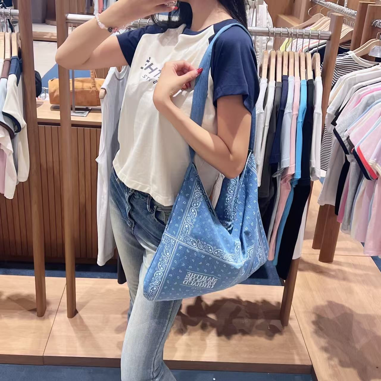 韓國 Marithe Francois Girbaud Bandana One Shoulder Eco Bag【MF624】