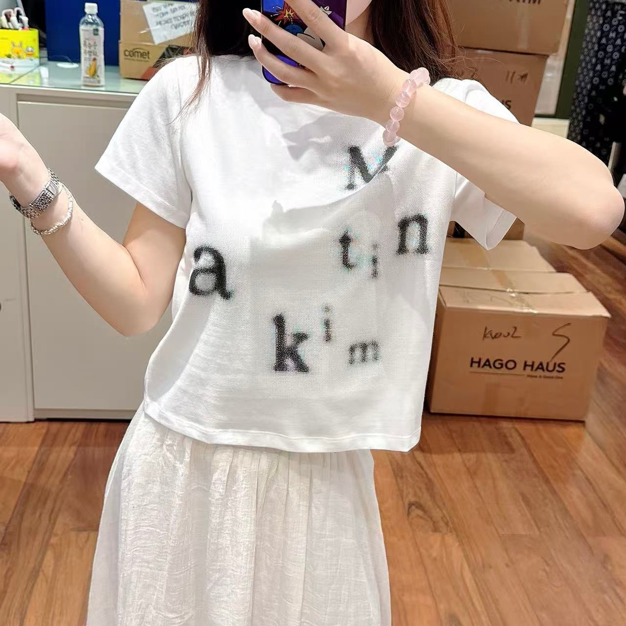 韓國 MK Crop T-Shirt【MK007】