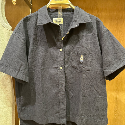 韓國 Who.A.U Steve Seersucker Crop Shirts【WA101】 - Image