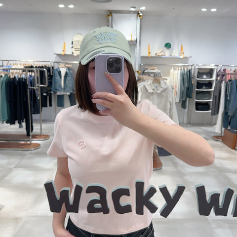 韓國 Wacky Willy Women's Lily Wappen Crop Short Sleeve T-Shirt【WW148】