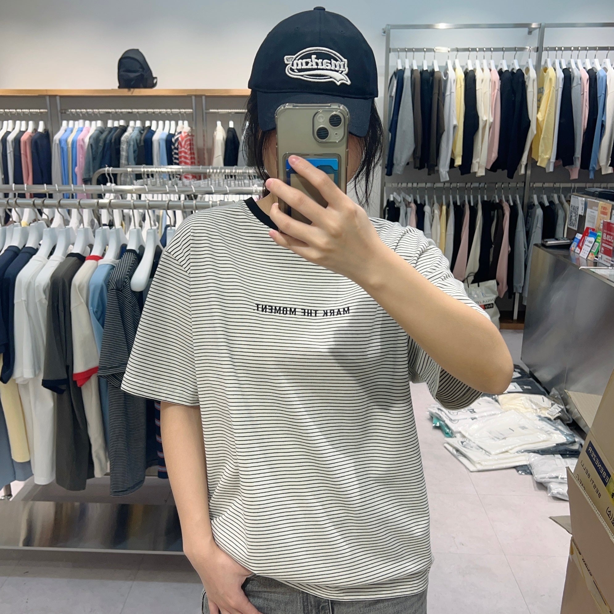 韓國 Markm MONO STRIPE T-SHIRT【MA136】