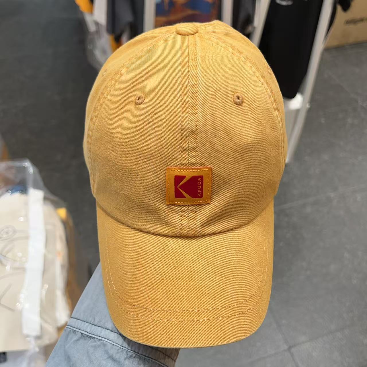 韓國 Kodak Relaxed Fit Square Logo Ball Cap【KK030】