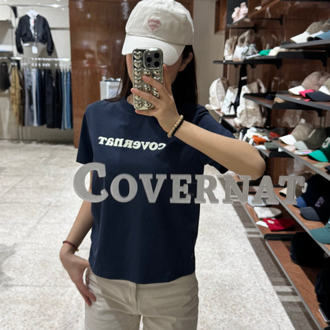 韓國 Covernat Women's Regular Fit Cooper Logo T-Shirt 【CO043】 - Image