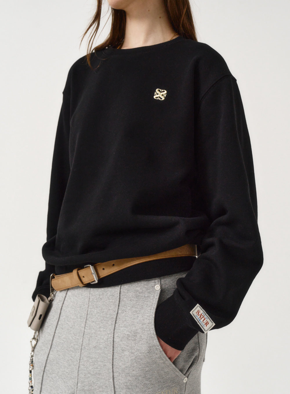 韓國 Satur (W) Classic Logo Basic Sweatshirt【SR012】