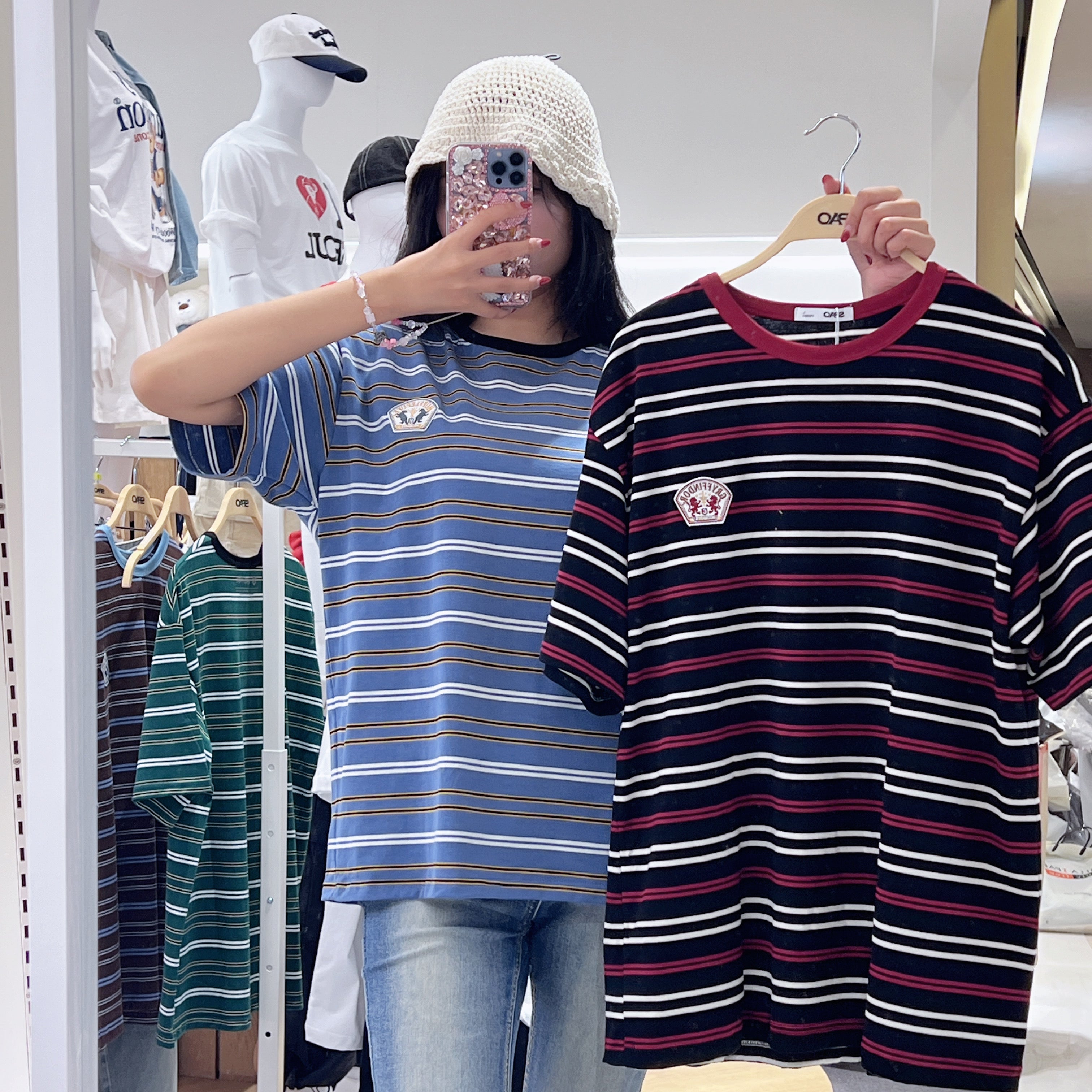 韓國 SPAO Striped Short Sleeve T-Shirt【SP176】