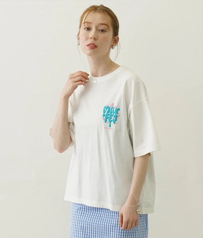 日本直送 MILKFED MELT LOGO WIDE S/S TEE【SJ028】