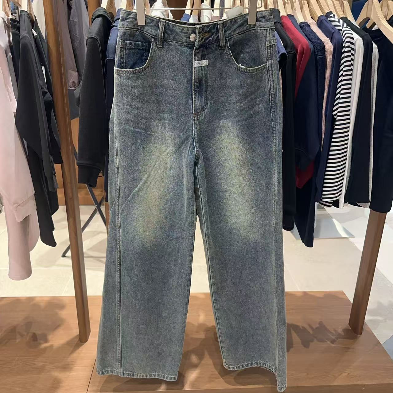 韓國 Marithe Francois Girbaud W Vintage Washed Denim Pants【MF733】