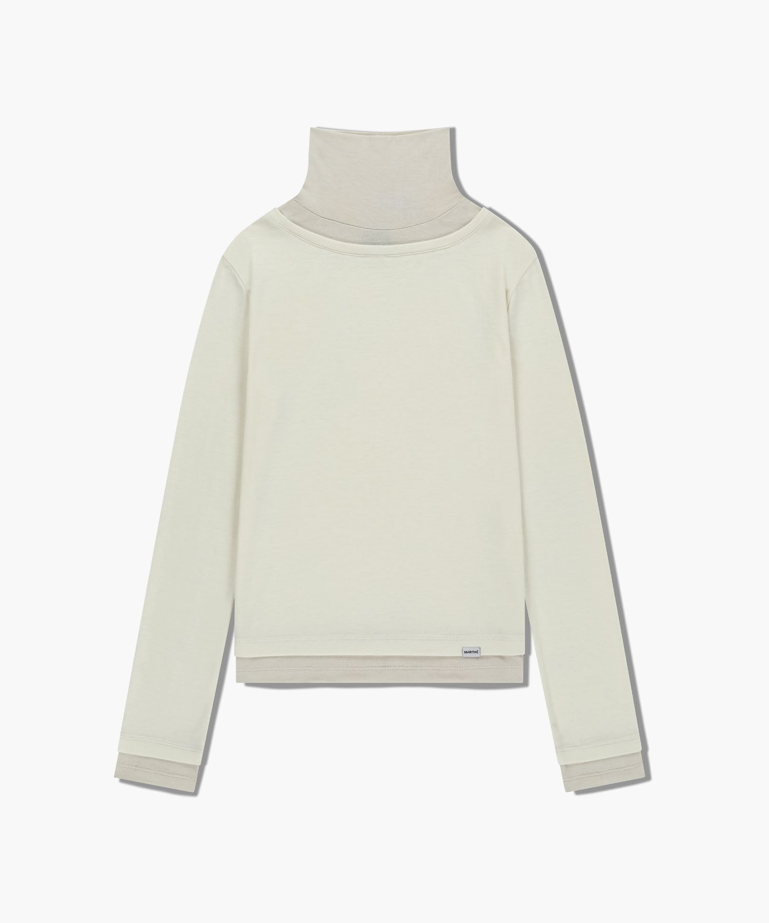 韓國 Marithe Francois Girbaud W Layered Turtle Neck Long Sleeve【MF771】