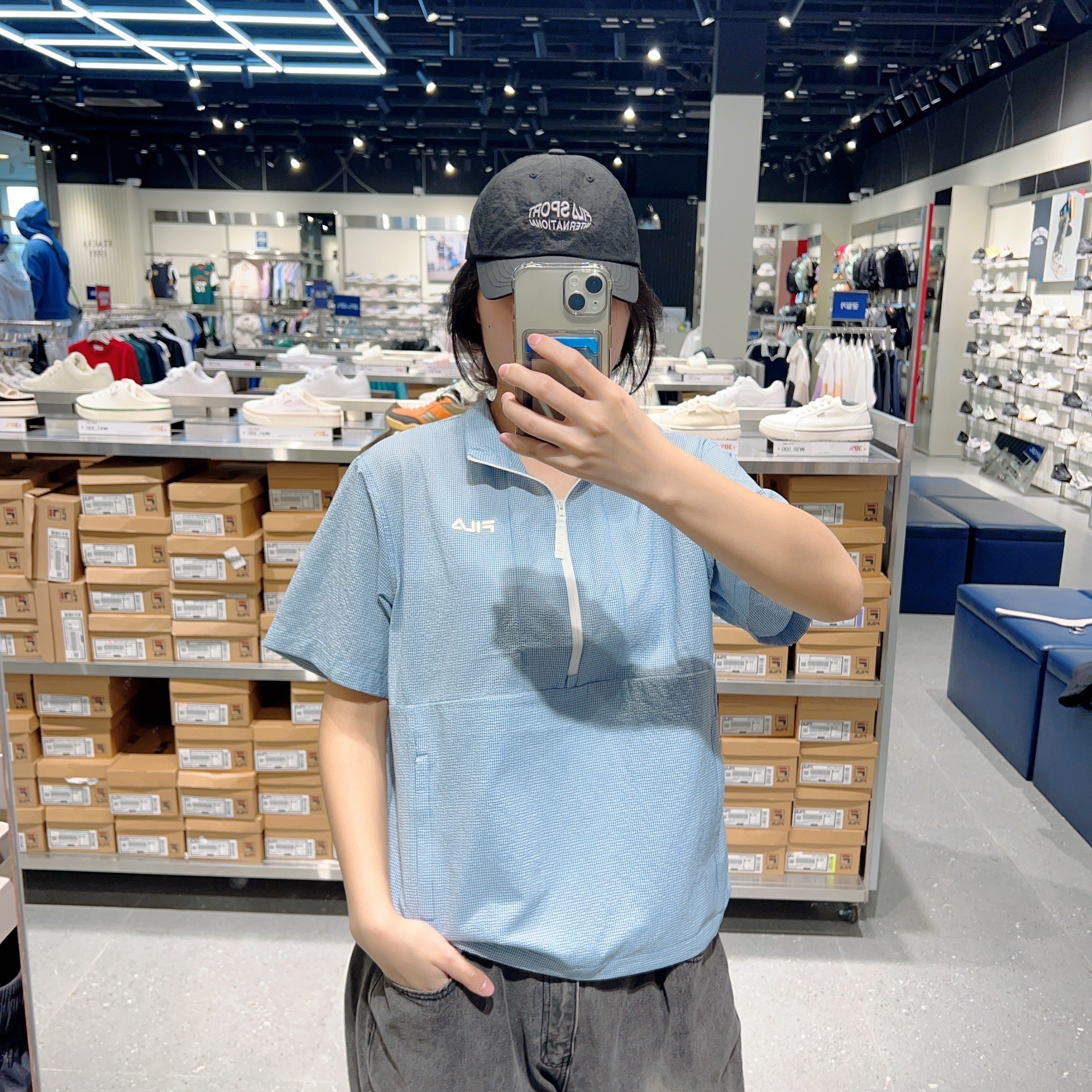 韓國 FILA Seersucker Short Sleeve Anorak【FA313】