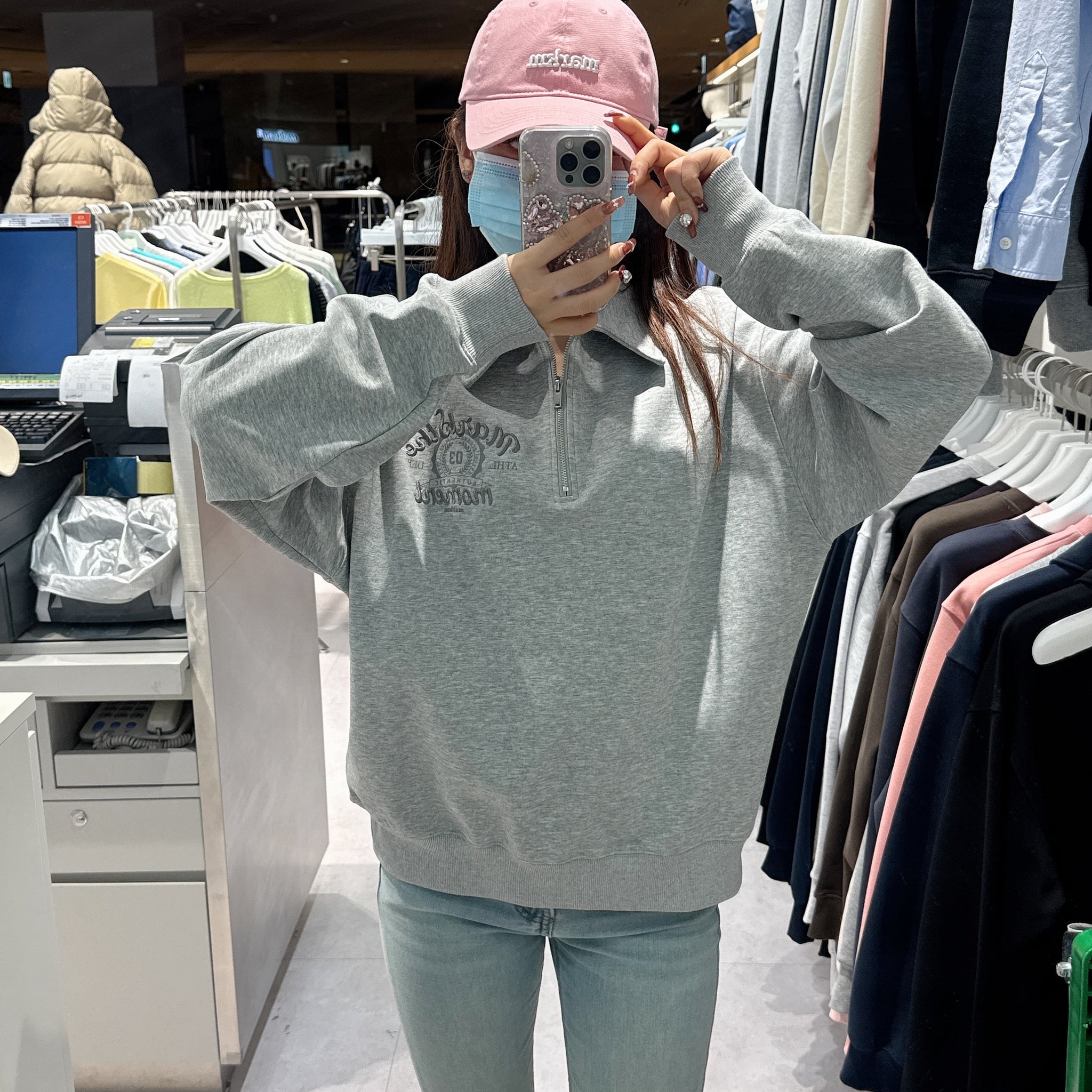 韓國 Markm COLLARED HALF ZIP UP【MA111】