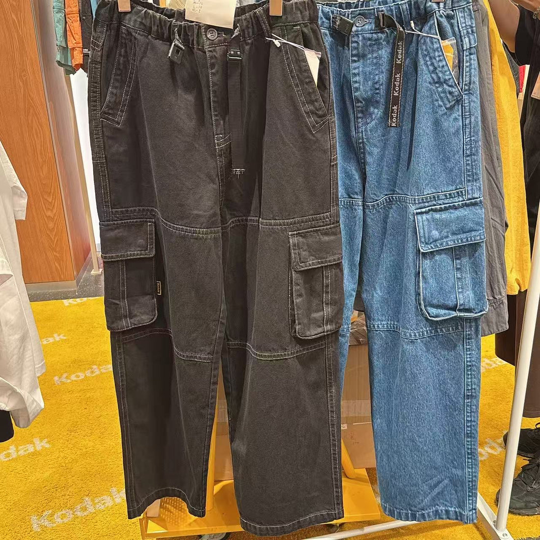 韓國 Kodak Balloon Fit Cargo Denim Pants【KK036】