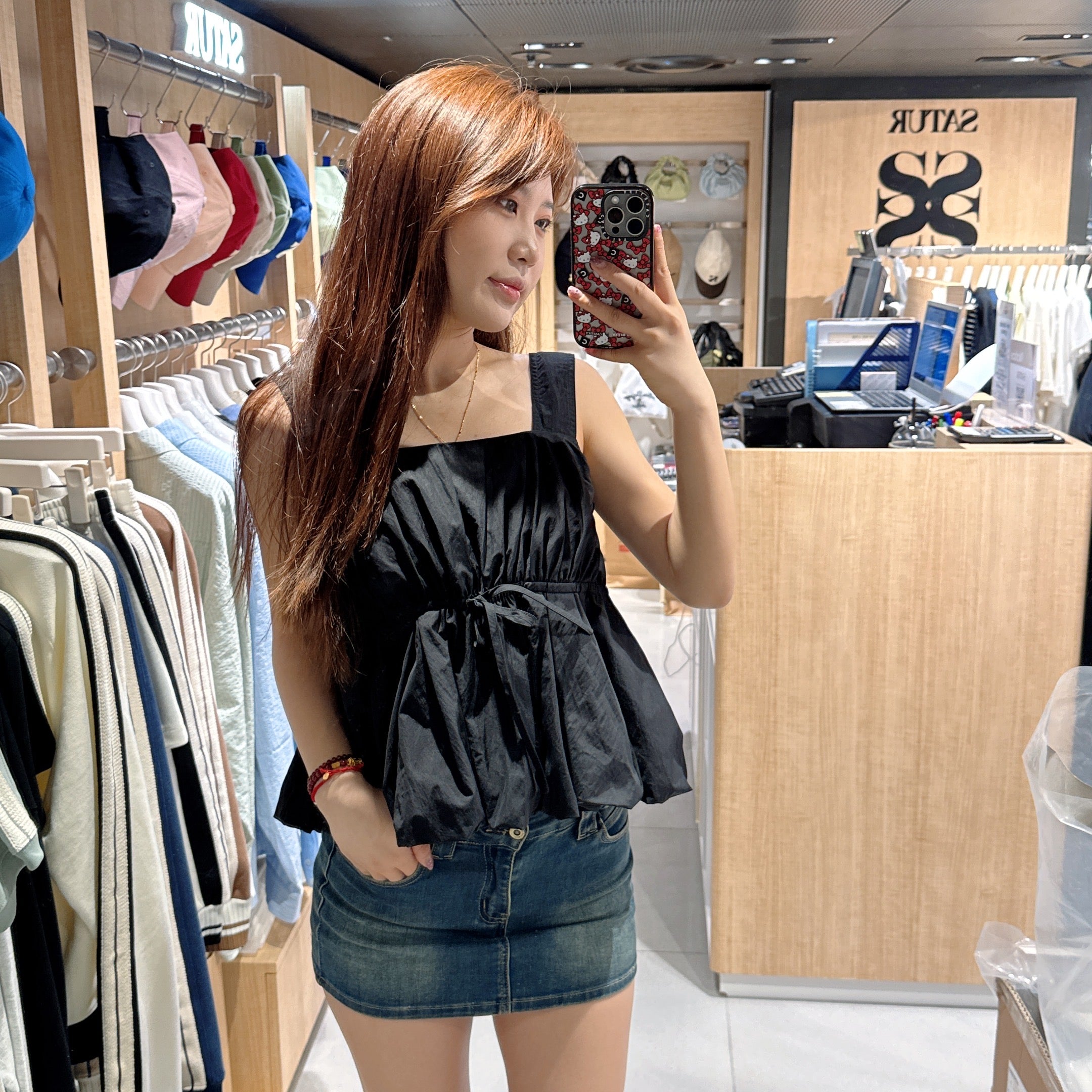 韓國 Satur Casual Suspender Skirt【SR109】