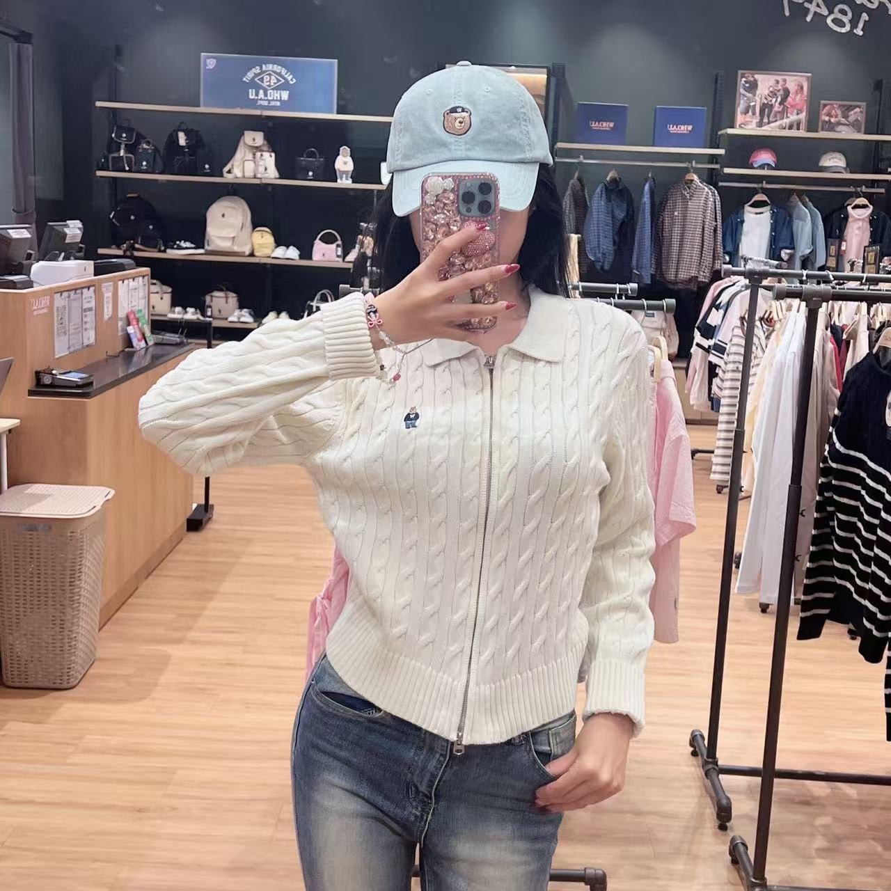 韓國 Who.A.U Steve Cable Zip-Up【WA192】