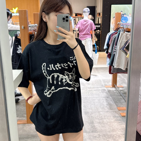 韓國 Phyps Spray Neko Short Sleeve T-shirt【PH021】