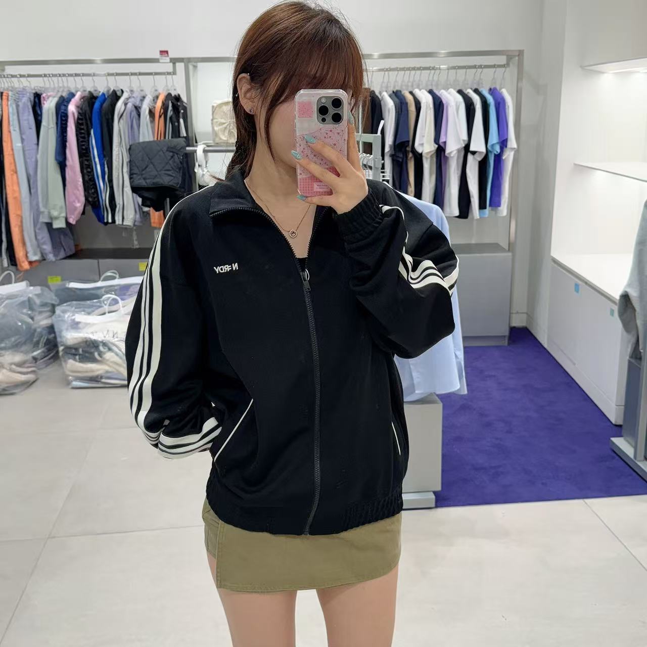 韓國 Nerdy Jacquard Tape Track Top【NY173】