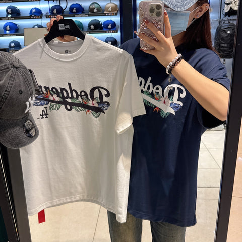 韓國 New Era LA Dodgers Flower Script T-shirt【NE088】