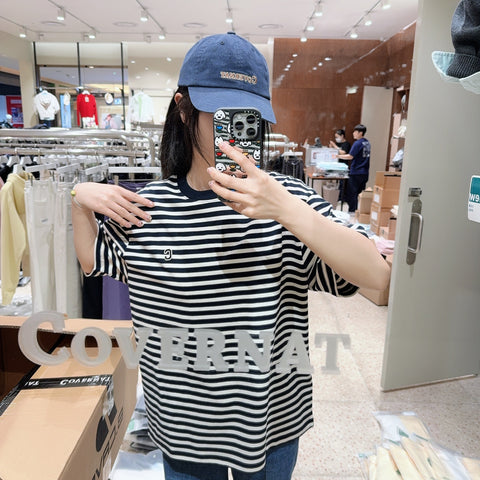 韓國 Covernat Small C Logo Stripe T-shirt【CO176】