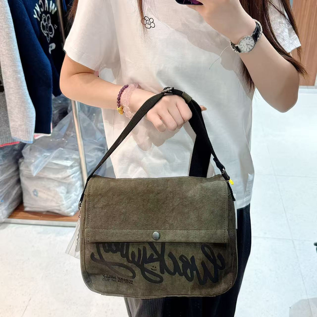 韓國 Wacky Willy Crackwashed Mini Crossbody Bag【WW053】