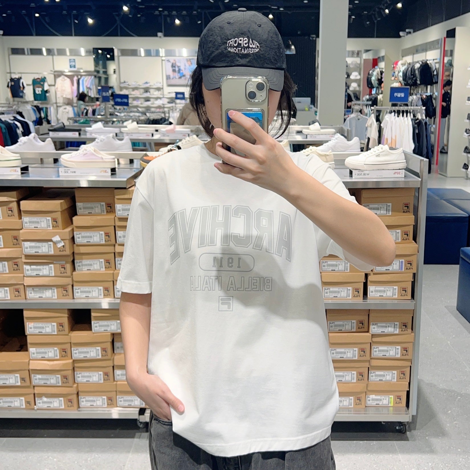 韓國 FILA Cotton Blend Graphic Short Sleeve T-shirt【FA293】