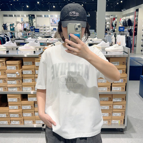 韓國 FILA Cotton Blend Graphic Short Sleeve T-shirt【FA293】