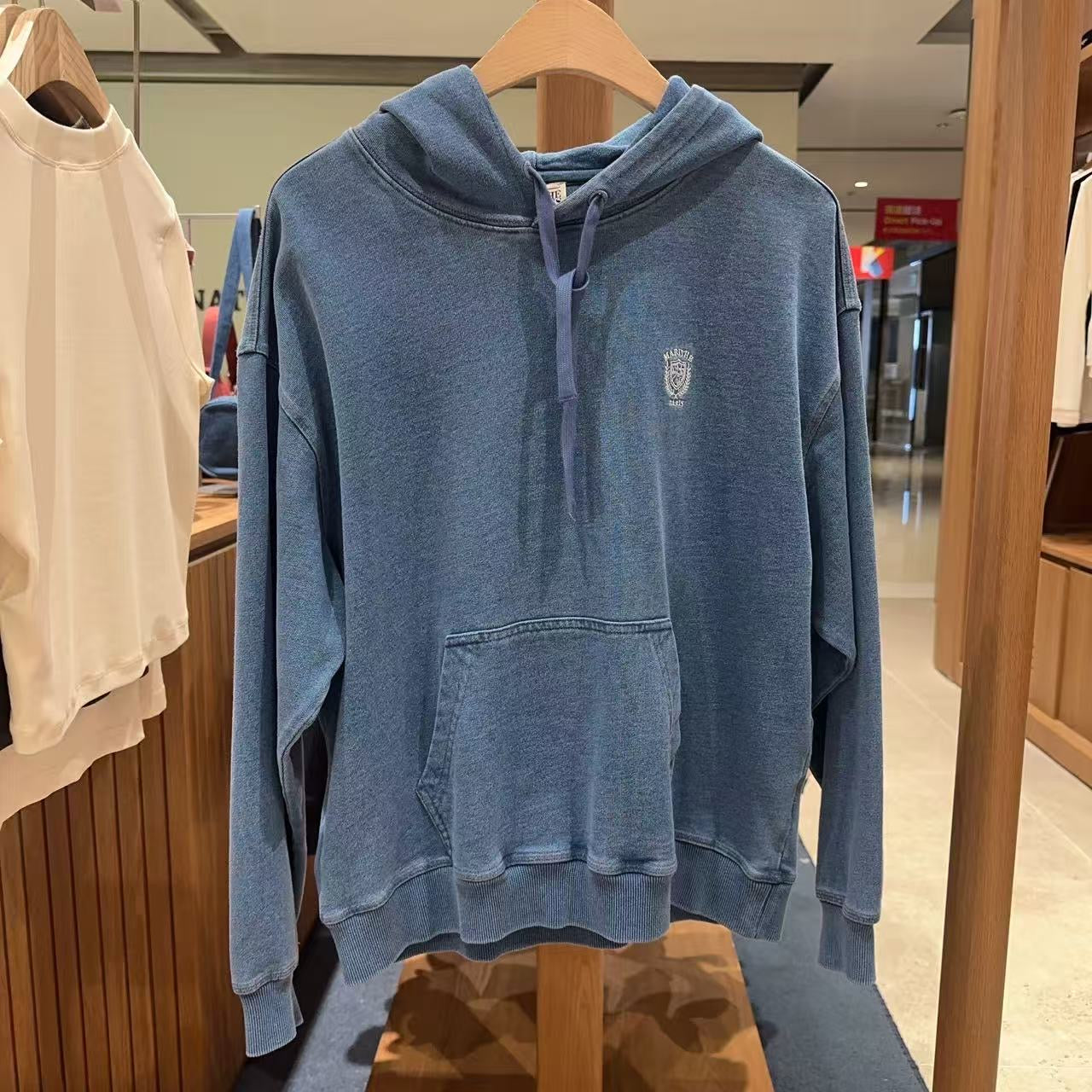 韓國 Marithe Francois Girbaud Crest Logo Garment Dyed Oversized Hoodie【MF727】