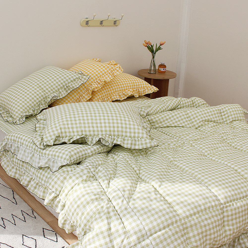 韓國 週日格紋荷葉邊【SM410】