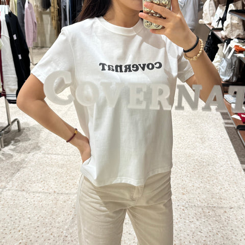 韓國 Covernat Women's Regular Fit Cooper Logo T-Shirt 【CO043】 - Image