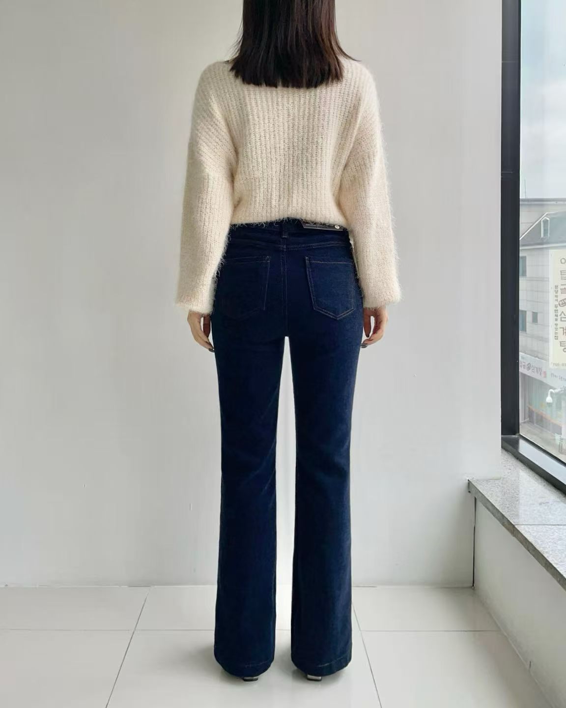 韓國 HowLuk 牛仔褲 刷薄毛 (冬季款)【H2555】