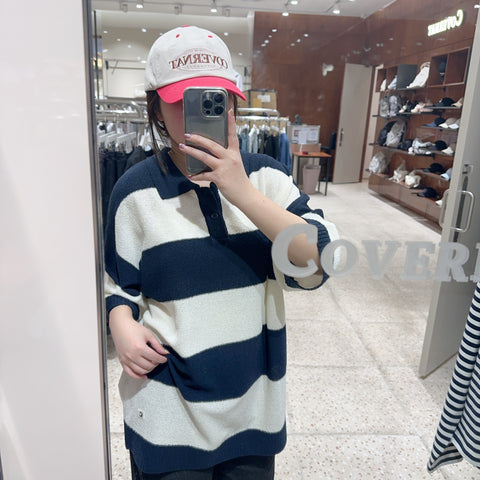 韓國 Covernat Collar Crop Half Knit【CO137】 - Image
